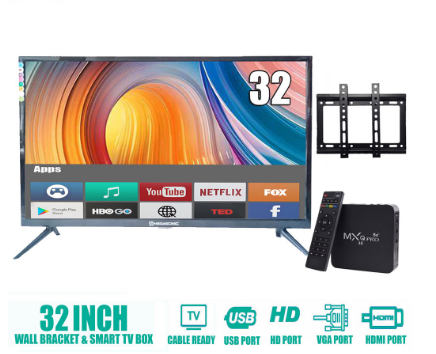 MEGASONIC M97-LED32 + Smart TV BOX Screen 32 Inch LED TV 32 With Free Wall Bracket