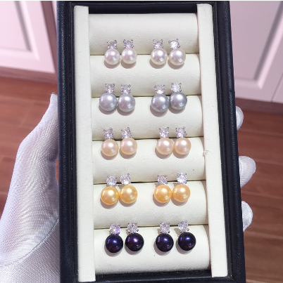Natural freshwater pearl earrings S925 sterling silver needle earrings for women