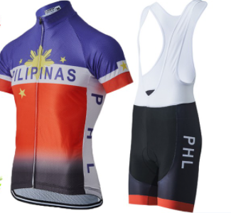 Philippines Cycling Jersey 9D Gel Pad Cycling Jersey Bibshort Set