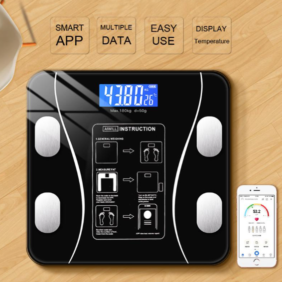 XAC Smart Digital Scale 12-in-1 Bluetooth Body Fat Weight Scale weighing scale Android/IOS