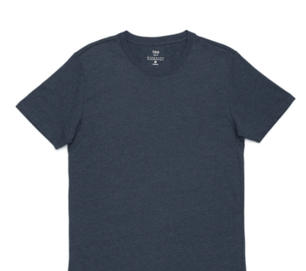 GIORDANO Men's Cotton Jersey Tee  - 41 - Melange Indigo Blue