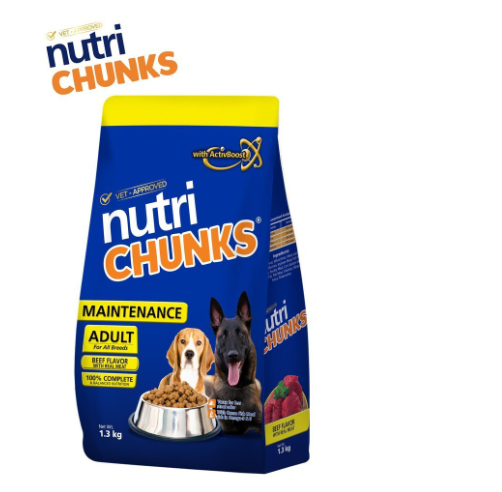 Nutri Chunks (NutriChunks) Adult Dogfood Beef Maintenance (1 Kilo)