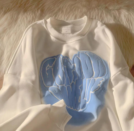 New Sweatshirt Letter Love Printed Thin Sweater Women's Minority Design Top