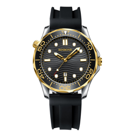 Binbond Men Business Steel Band Quartz Watch Rotating Dial Waterproof Unique Watch Men M7
