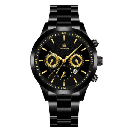 2021 new calendar steel band men's watch, atmospheric life waterproof quartz watch, male student watch M08