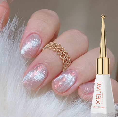 Holographic Diamond Glitter Cat Eye Gel Polish Magnetic Gel Nail Polish Soak Off UV LED Nail Polish For Home Salon Nail Art DIY