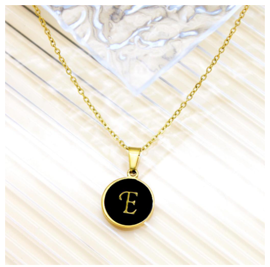 GnG Jewelry Letter A-Z Pendant Black Letter Cursive Design Stainless Steel Necklace For Fashion E