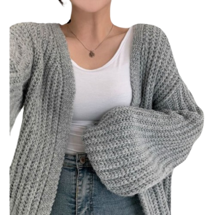 Lovito Women Basic Cardigan LNA29158 (Khaki/Grey/Off White)