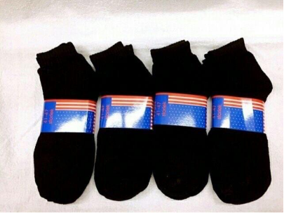 3 pair Sock Plain Black Or White Pang LaLaki Cotton