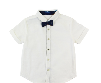 Periwinkle Kids Boys Calvin Short Sleeve White Polo