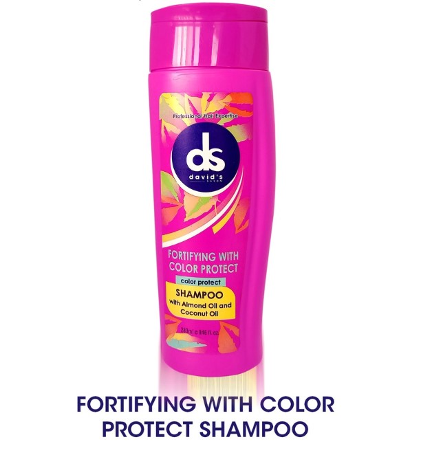 Davids Salon Fortifying with Color Protect Shampoo with Almond and Coconut Oil Pink
