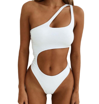 Women Hollow Out Jumpsuit Push-Up Padded Bra Beach Bikini One Piece Swimwear