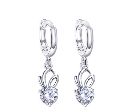 Italy Sterling Silver Clip Stone Dangling Earrings