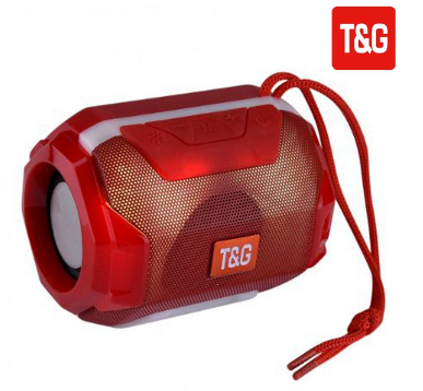 T&G TG-162 Colorful Light Wireless Portable Bluetooth Speaker with Strap Red