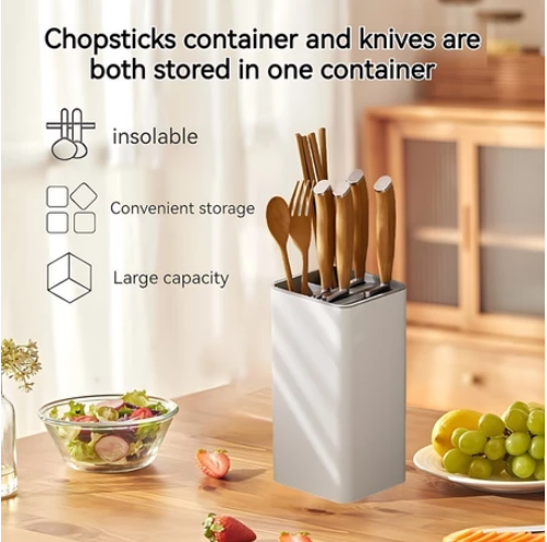 Plastic Multifunctional Drainable Knife Utensils Dish Rack Kitchen Spoon And Fork Organizer