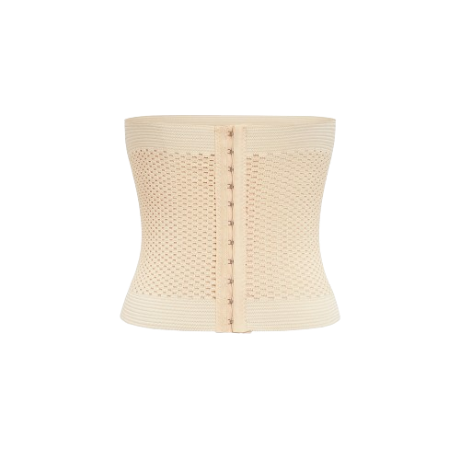 Lovito Casual Plain Breathable Waist Trimmer Body Shaper Corset L12057 (Skin Color)