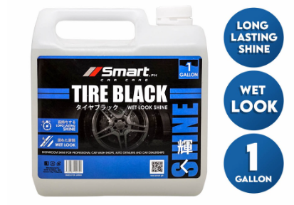 Smart Car Care Tire Black 1 Gallon Wet Look Shine Used for Long Lasting Tire Shine, Gloss & Look Wet