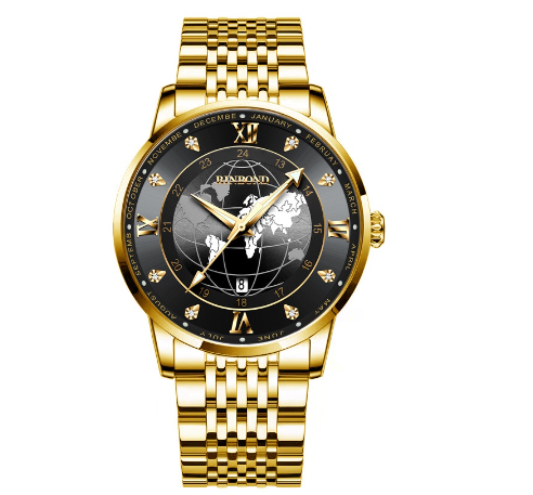 Binbond Original Luxury Men's Unique Watch Male Earth Starry Sky Luminous Fashion Business Stainless Steel Butterfly Buckle Wrist Watch M4
