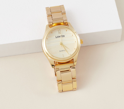Classy Plain Basic Stainless Steel Strap Quartz Watch for Woman