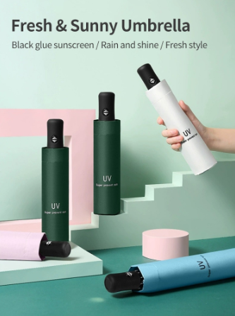 Sunscreen Eight Bone Umbrella Protection Sunshade Three Folding