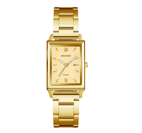 DJIANES Quartz Business Wacthes Mens Original Waterproof Steel Band Square Fashion Wristwatch Men Watch Relo Ng Kalalakihan GOLD
