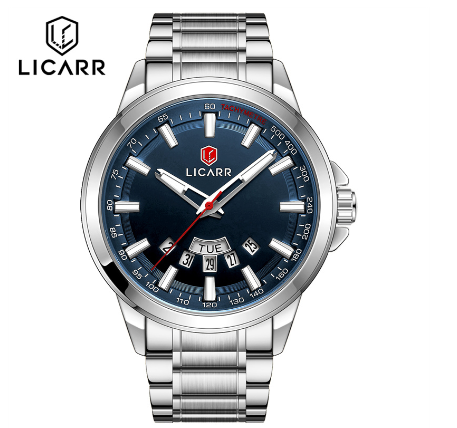 LICARR Original Brand Men's Watches Top Luxury Casual Business Stainless Steel Men Watch Quartz Sport Waterproof 9517 04