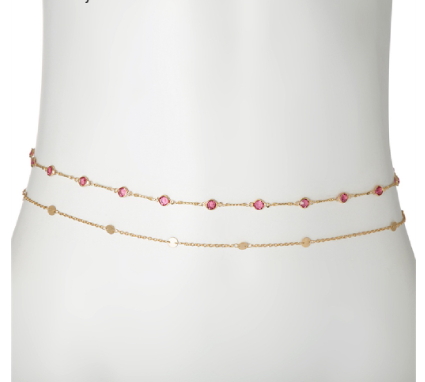Multicolor Crystal Glass Waist Chain Sequin Pendant