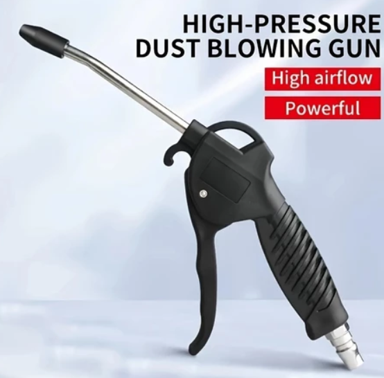 Industrial Air Blower : High Volume, Guard Air Flow Nozzle, Pneumatic Air Compressor Accessories For Dust Cleaning - Black