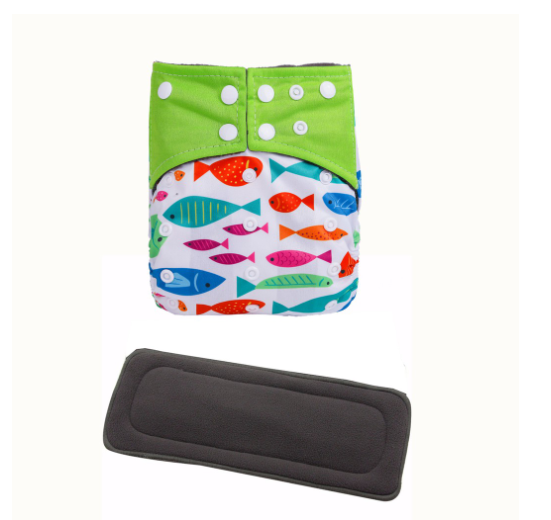 Cloth Diaper 1 Set With Bamboo Charcoal Inserts In Stocks D12