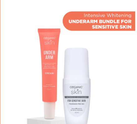 Organic Skin Japan Intensive Whitening Deodorant and Underarm Cream Bundle for Sensitive Skin