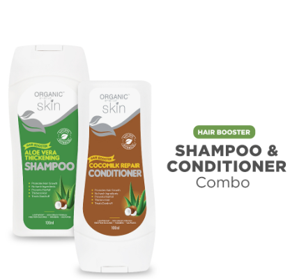 Organic Skin Japan Hair Booster Set Shampoo And Conditioner Thickening Bundle 100ml Each