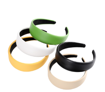 Korean PU Leather Wide-Brimmed Headband Fashion Solid Color Hair Band Hair Hoop Hair Accessories