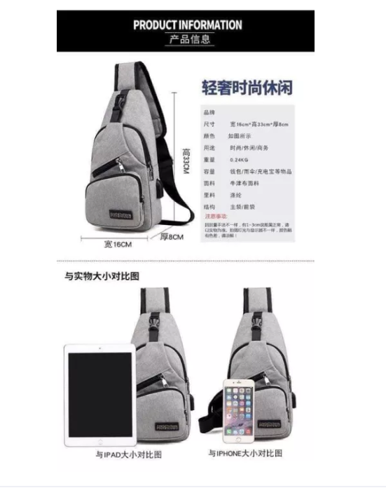 Mens Canvas Sidebag