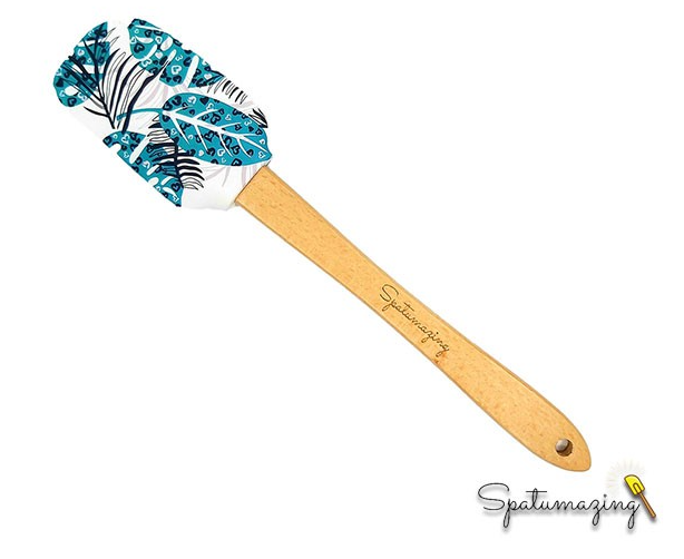 Spatumazing Leaves Silicone Spatula with Wooden Handle