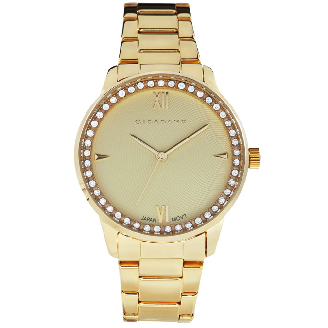 Giordano Patterns Gold Stainless Steel Watch For Women G2911-66