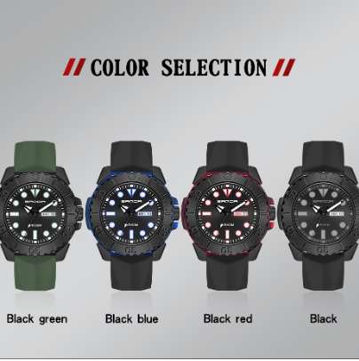 Pointer Calendar Quartz Watch Casual Sports  Cool Waterproof Solid Color Watch