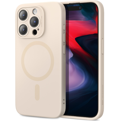 ESR Cloud Soft Case HaloLock Compatible with iPh 15 Pro, Light Tan