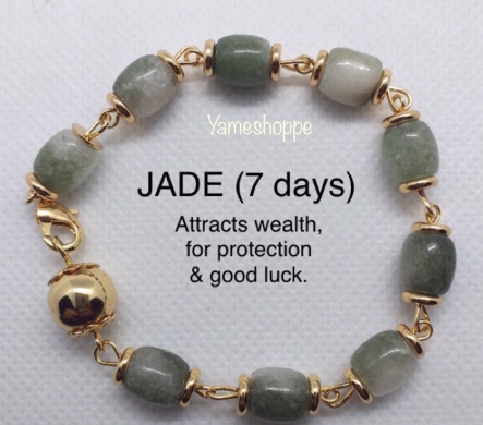 10K Jade 7days Best Seller Lucky Charm Bracelet - 8mm Round Beads