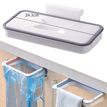 Cupboard Hanging Garbage Bag Holder Plastic Kitchen Trash Hanger Rubbish Waste Rack