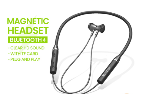 BAVIN BH30 Magnetic Neckband Bluetooth Wireless Sports Earphone with TF Card Plug