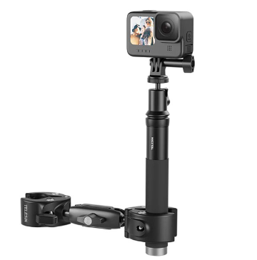 TELESIN Double-Headed Crab Claw Clamp Pipe Mount for Action Cameras & Motorcycle GP-HBM-001-D