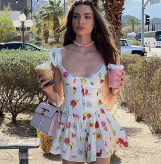 Waist Collection Sexy Printed Beach Dress