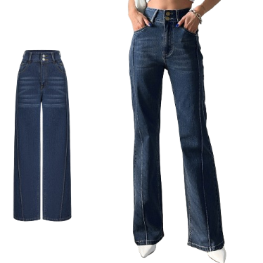 Lovito Women Casual Plain Button Pocket Jeans L76AD002