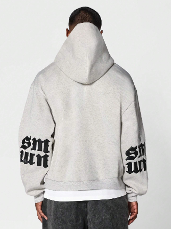 SUMWON Regular Fit Overhead Hoodie With Applique Elbow