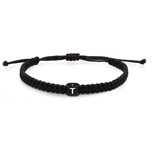 26 Letter Initial Bracelets for Women Teen Girls Woven Rope Braided Graduation Mother's Day Gifts for Her Adjustable A-Z Jewelry T