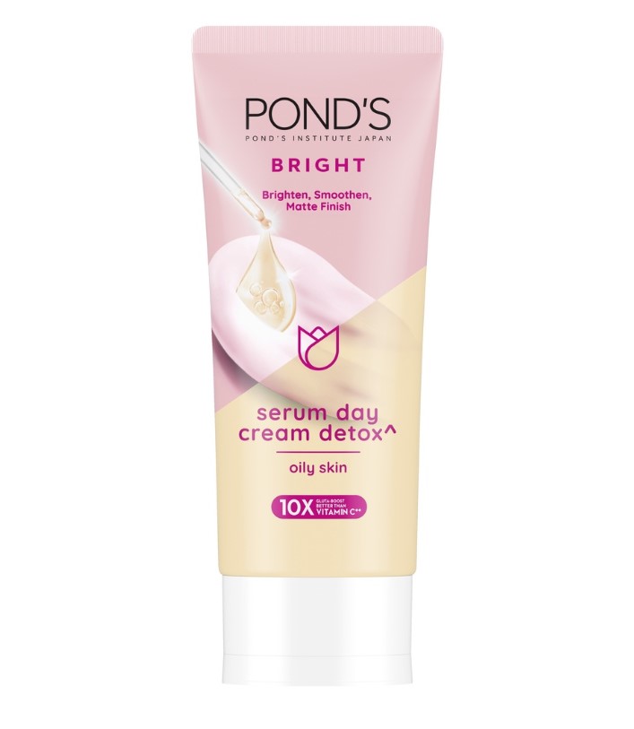 Ponds Bright Beauty Super Cream Detox with Niacinamide, Gluta Boost and UV Filter for Oily Skin 40G