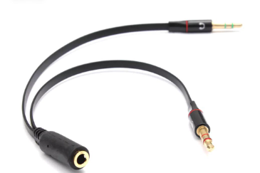 Stereo Audio Jack Splitter Cable 3.5mm Female to 2 Dual 3.5mm Male Headphone Mic Audio ASC321