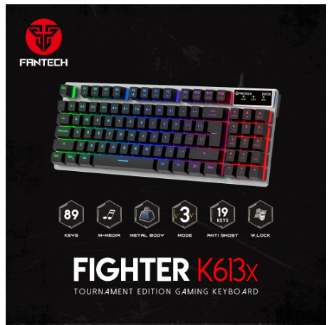 Fantech Fighter K613X Tournament Edition Membrane Backlit RGB Anti Ghosting Gaming Keyboard