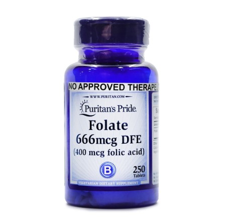Puritans Pride Folic Acid 400 MCG 250 Tablets