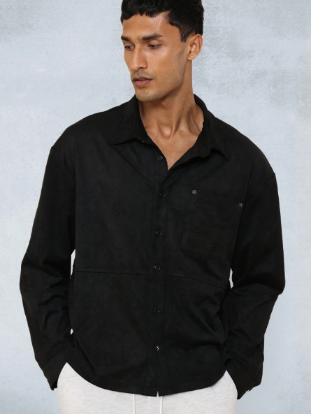 SUMWON Suedette Regular Fit Long Sleeve Shirt